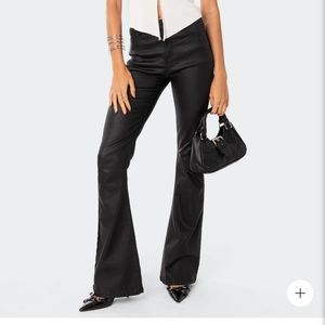 Luna Faux Leather Flare Jeans